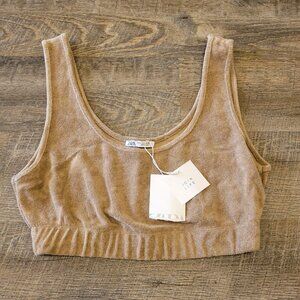 NWT ZARA | Terrycloth Crop Tank Top | Sz. L